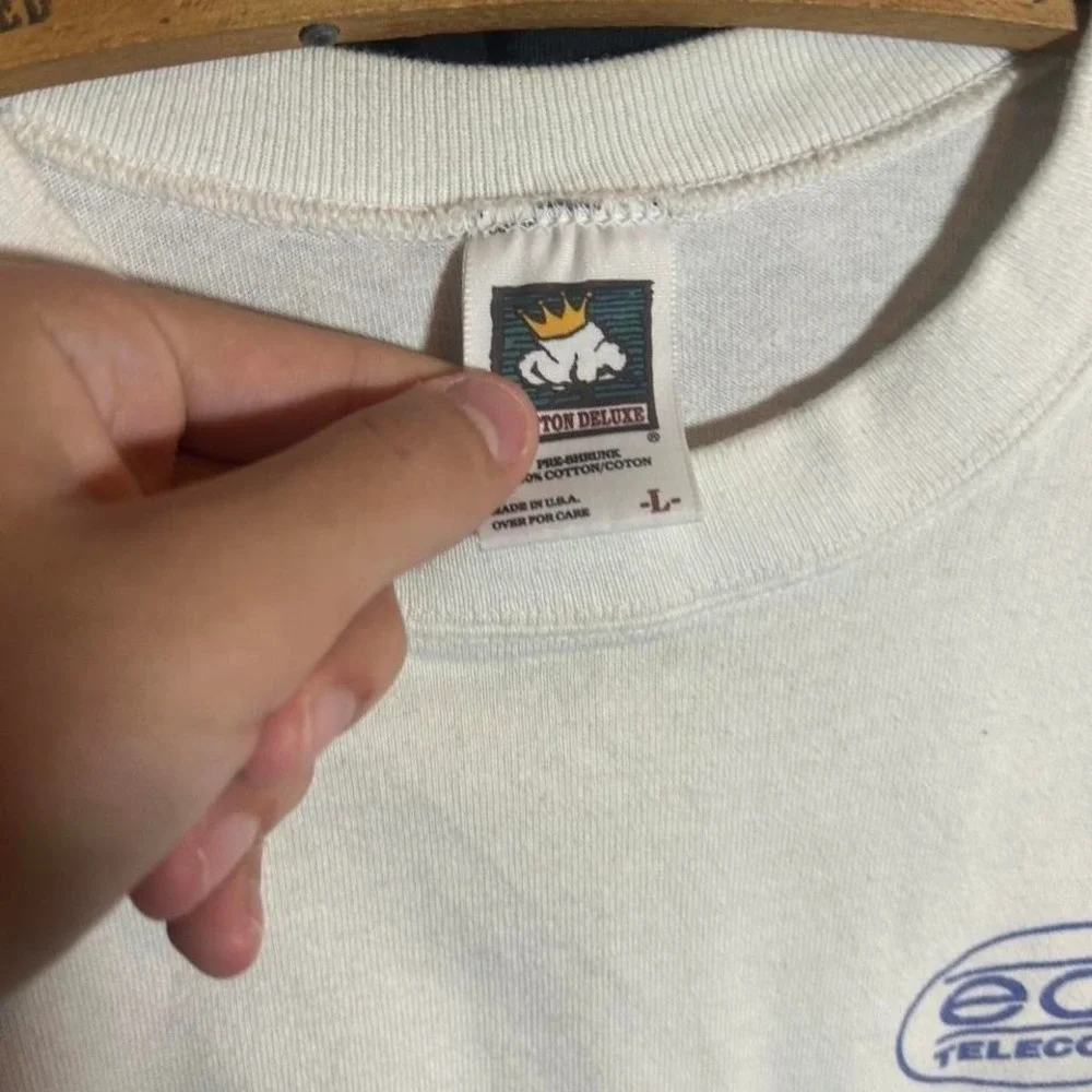 Vintage 90s grail box logo ECI Telecom Miami Beach graphic tee techwear Size L - Picture 5 of 8